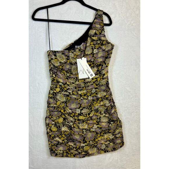 ZARA FLORAL ONE SHOULDER | ZARA DRESS SIZE SMALL - Picture 5 of 10